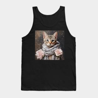 Bengal Cat In Snow Tank Top